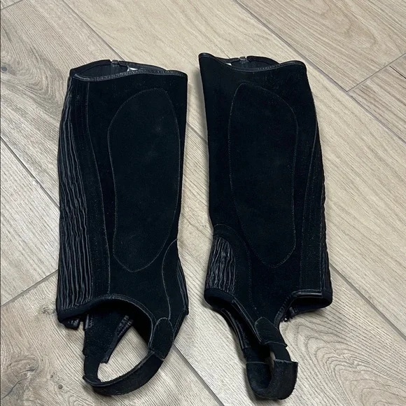 Black Equestrian Riding Half Chaps - Picture 3 of 5